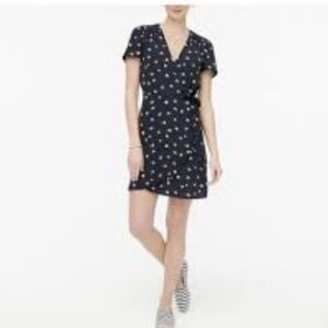 J Crew wrap mini dress lemon print